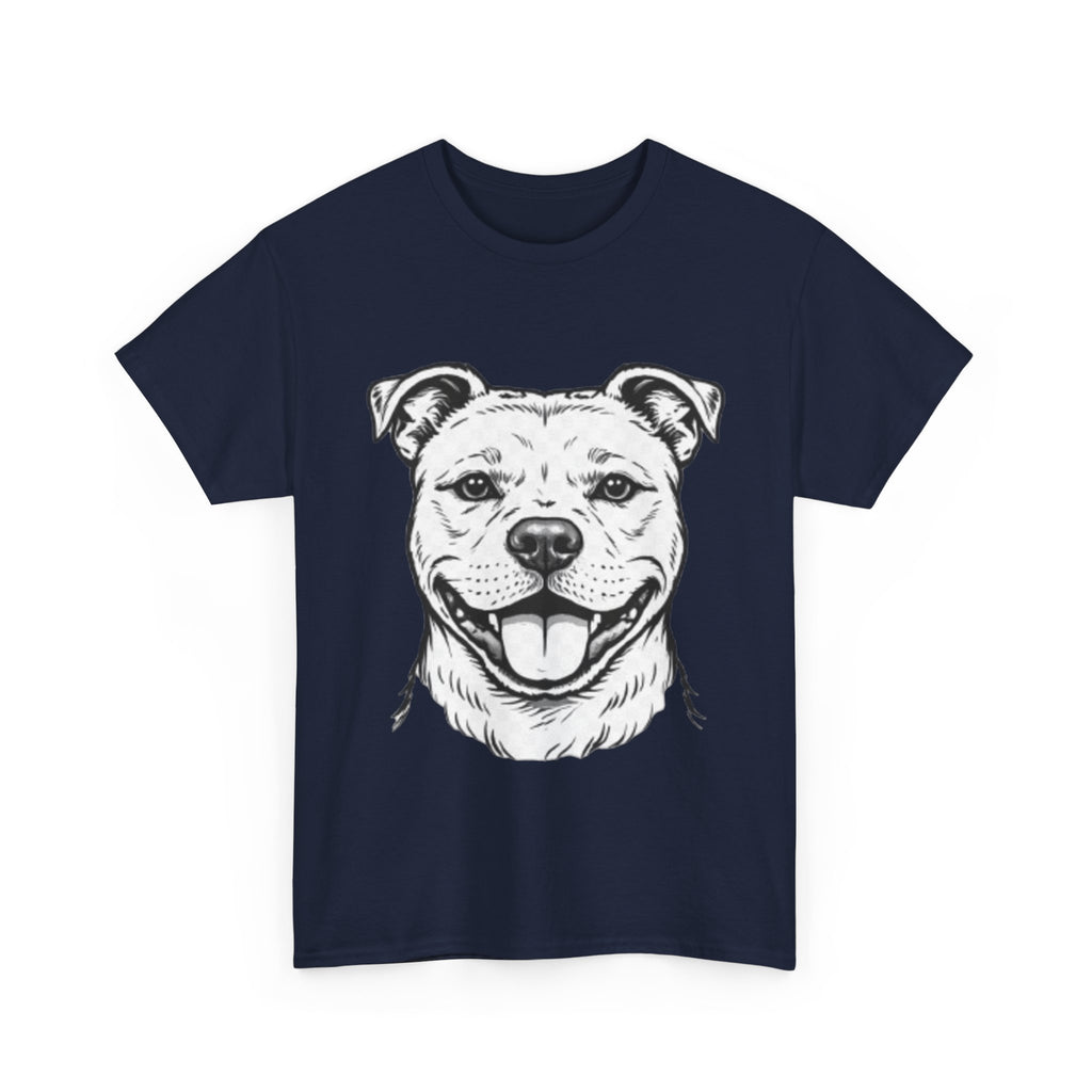 Pit Bull Smile T-Shirt — Happy Dog Portrait Tee for Dog Lovers