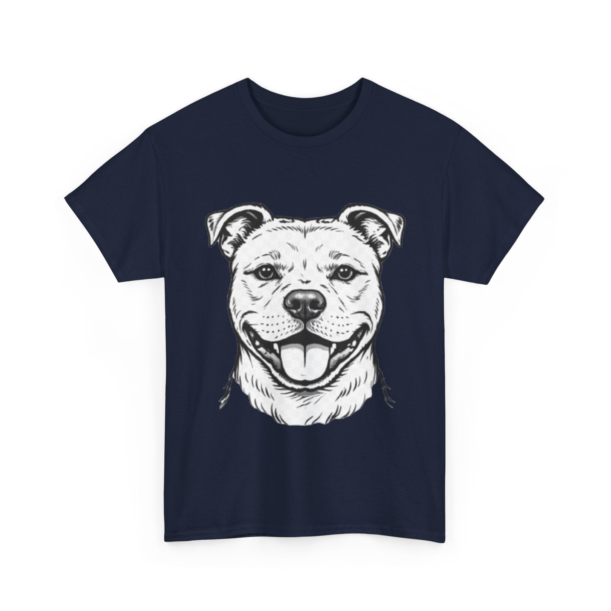 Pit Bull Smile T-Shirt — Happy Dog Portrait Tee for Dog Lovers