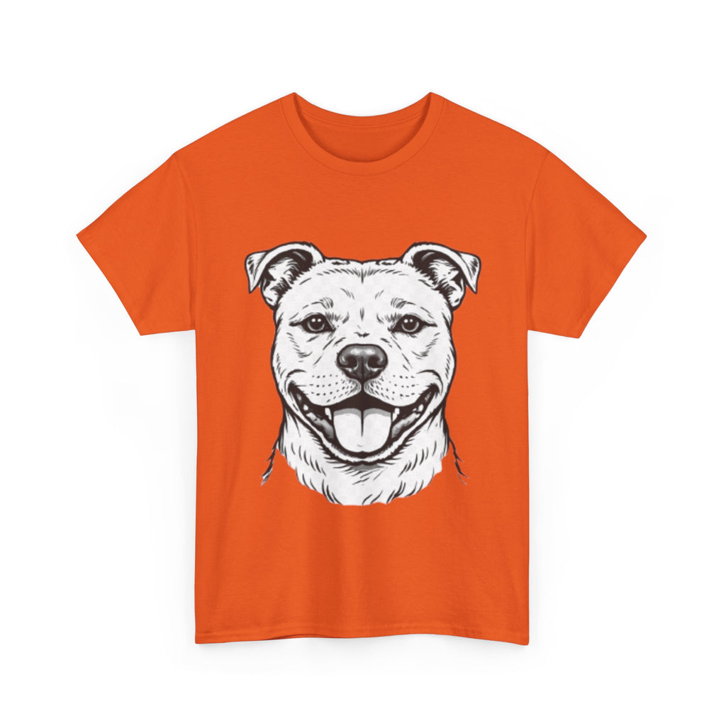 Pit Bull Smile T-Shirt — Happy Dog Portrait Tee for Dog Lovers