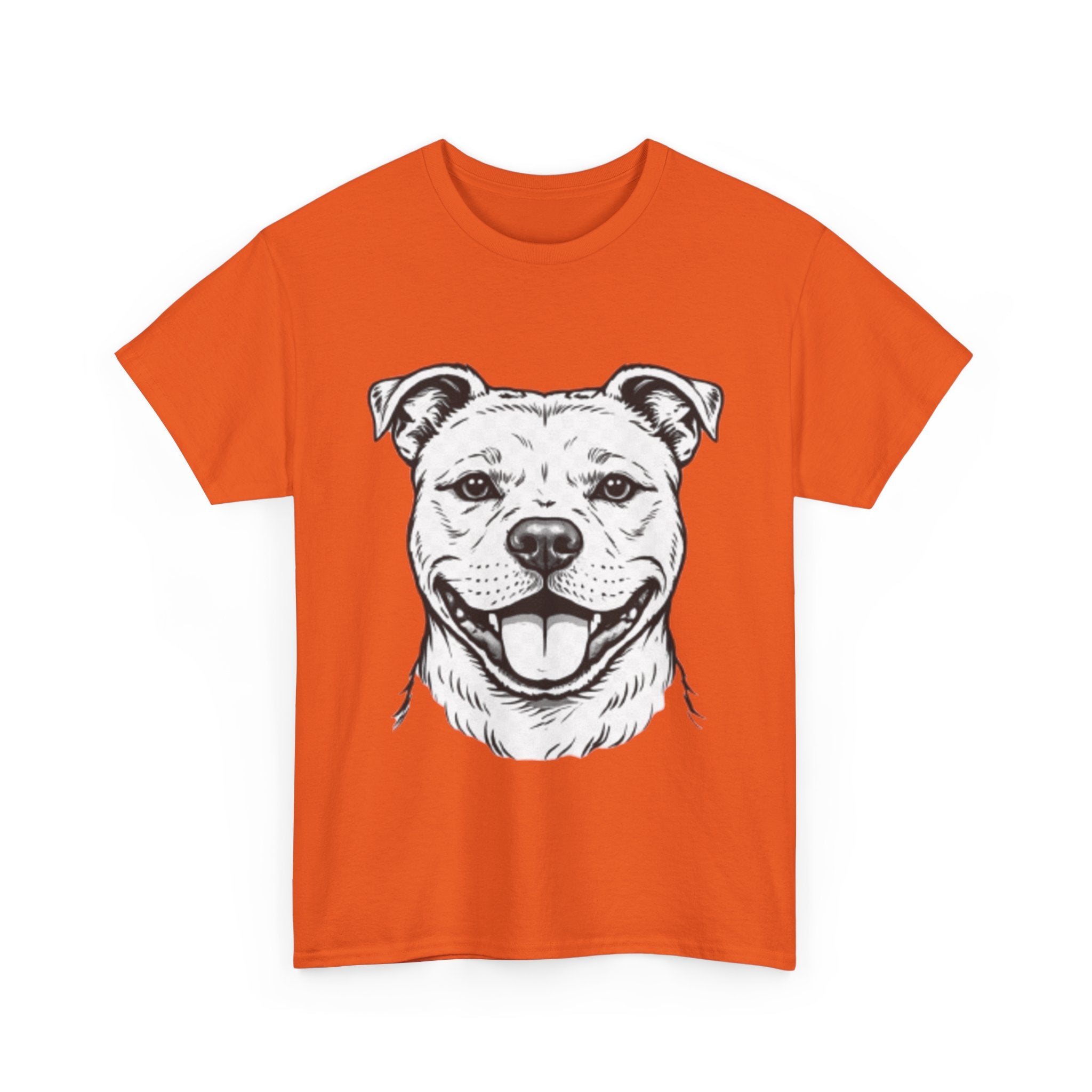 Pit Bull Smile T-Shirt — Happy Dog Portrait Tee for Dog Lovers