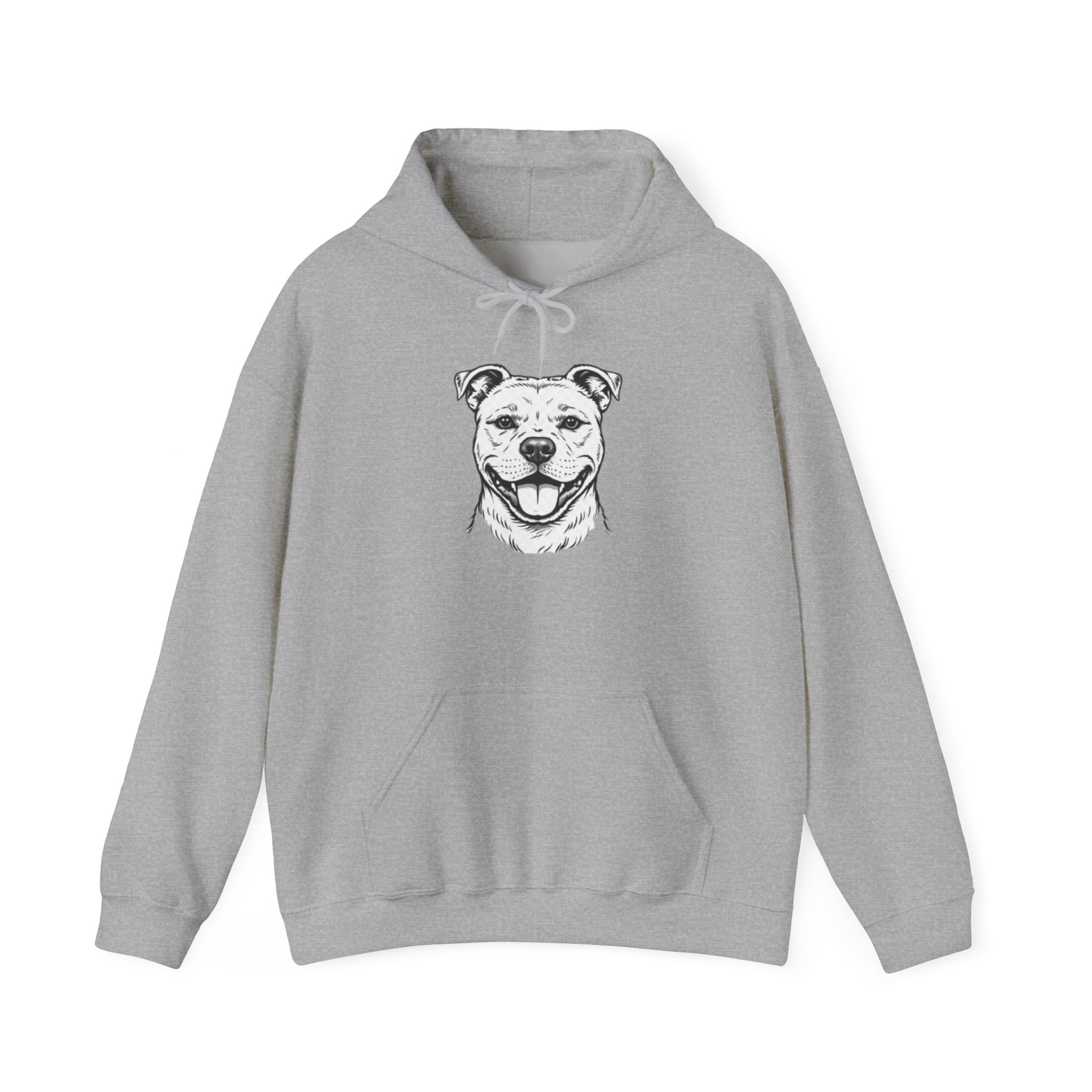 Pit Bull Portrait Hoodie — Minimalist Dog Face Pullover
