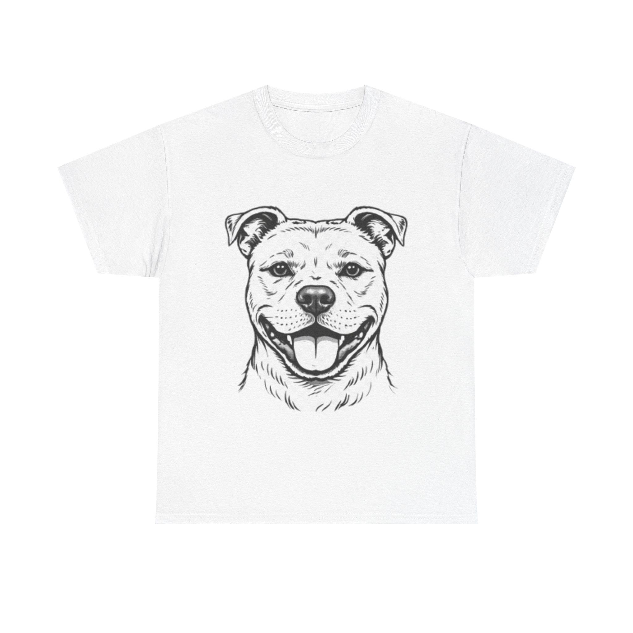 Pit Bull Smile T-Shirt — Happy Dog Portrait Tee for Dog Lovers