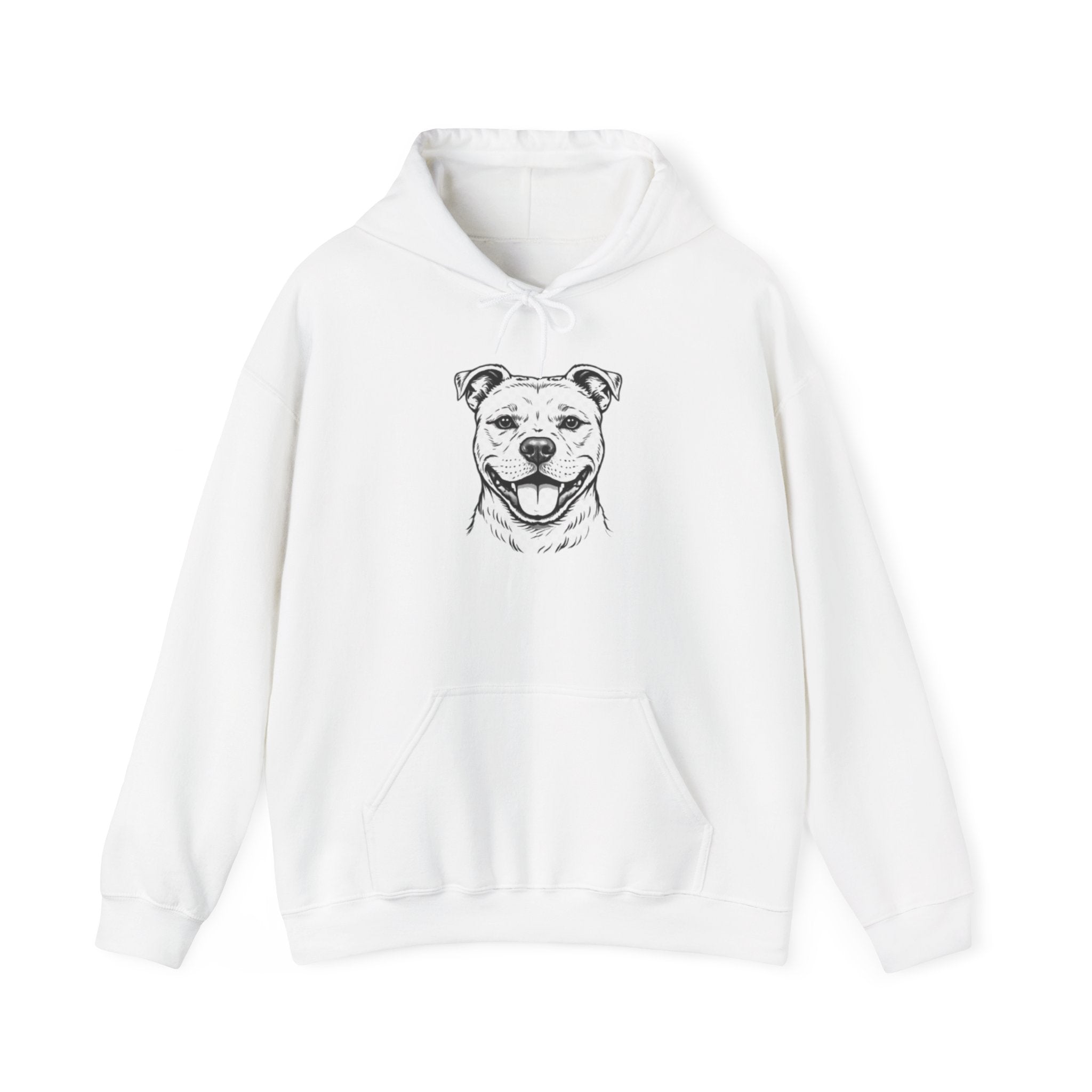 Pit Bull Portrait Hoodie — Minimalist Dog Face Pullover