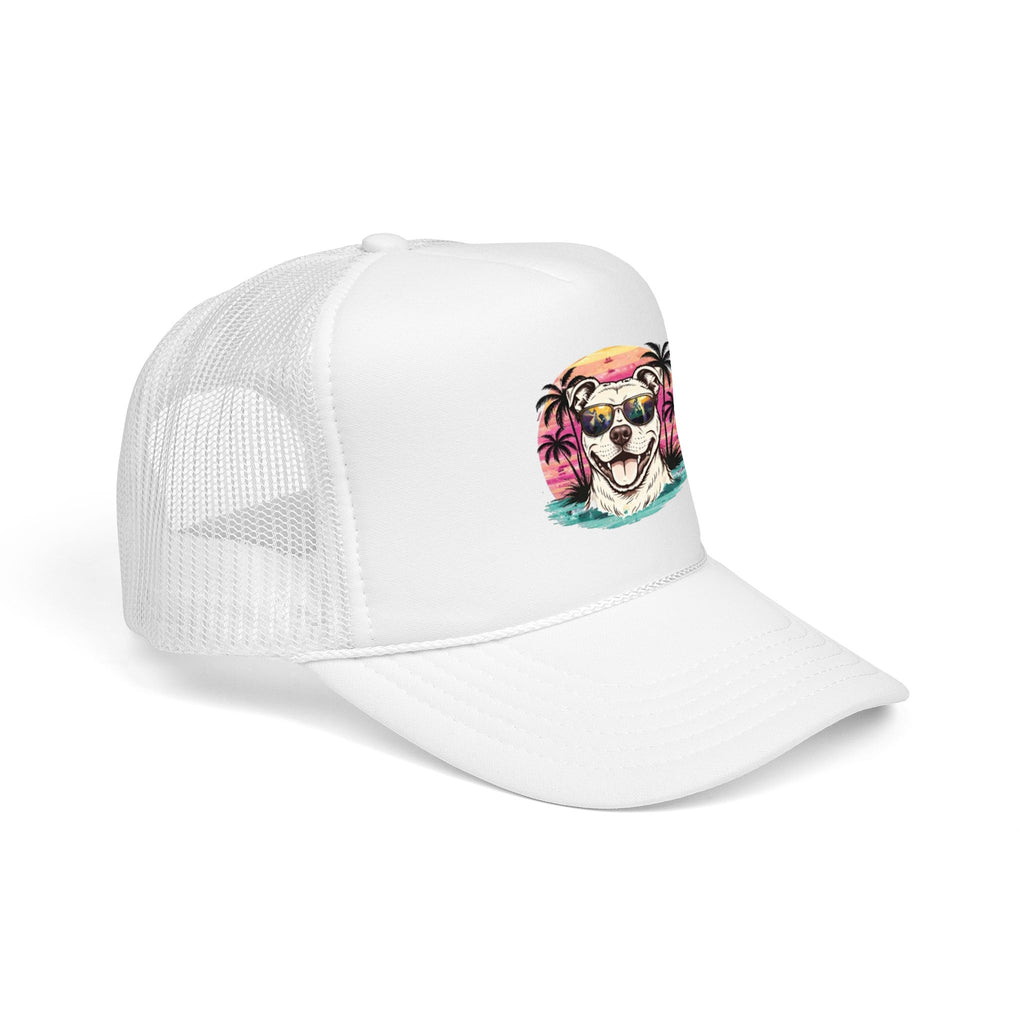Trucker Hat - Retro Surf Dog with Sunglasses (Beach Vibes)