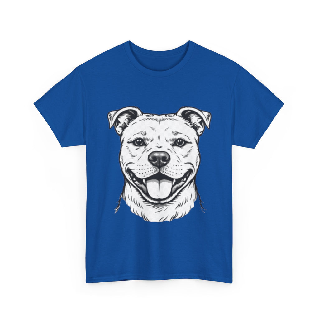 Pit Bull Smile T-Shirt — Happy Dog Portrait Tee for Dog Lovers