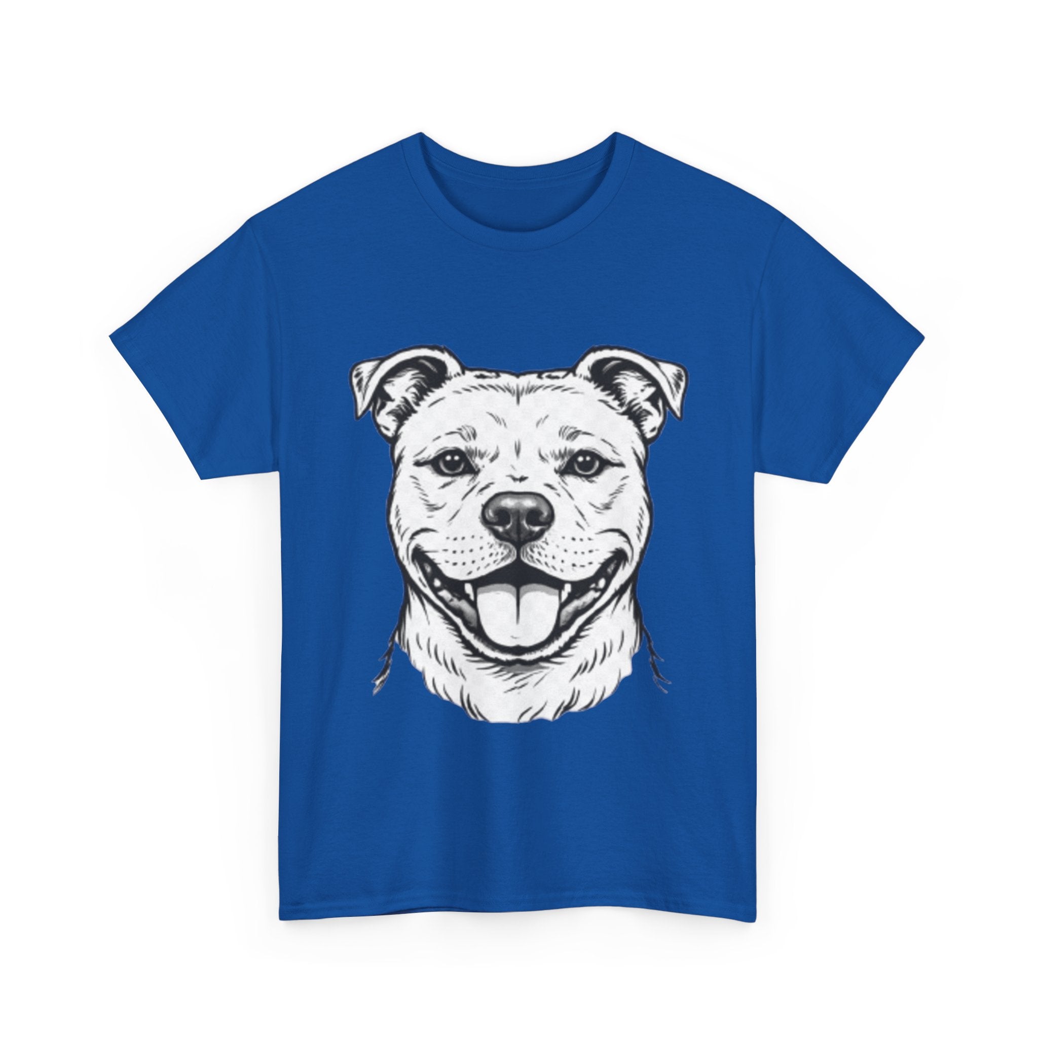 Pit Bull Smile T-Shirt — Happy Dog Portrait Tee for Dog Lovers