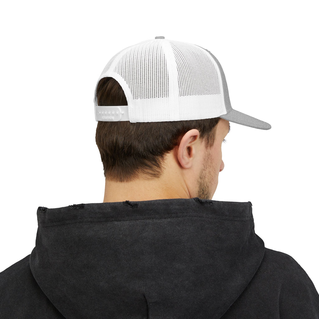 Embroidered Pitbull Trucker Hat — Black/White Snapback Cap