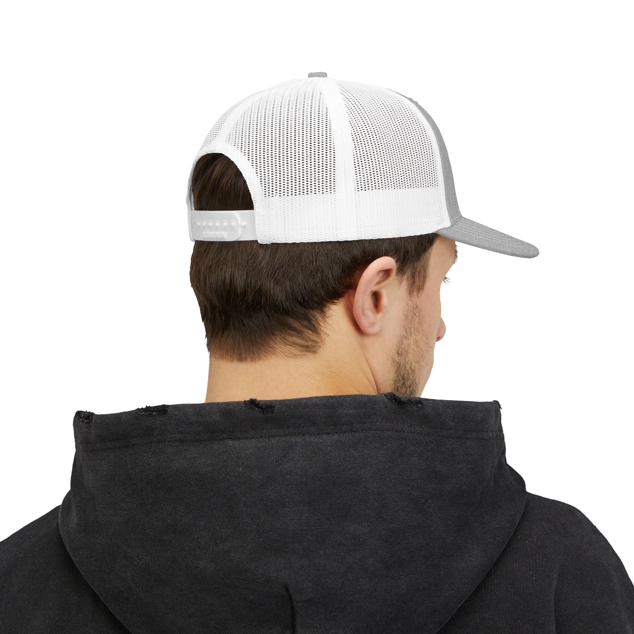 Embroidered Pitbull Trucker Hat — Black/White Snapback Cap