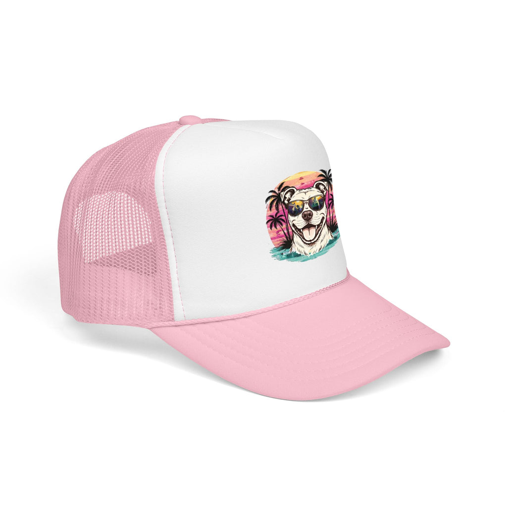 Trucker Hat - Retro Surf Dog with Sunglasses (Beach Vibes)