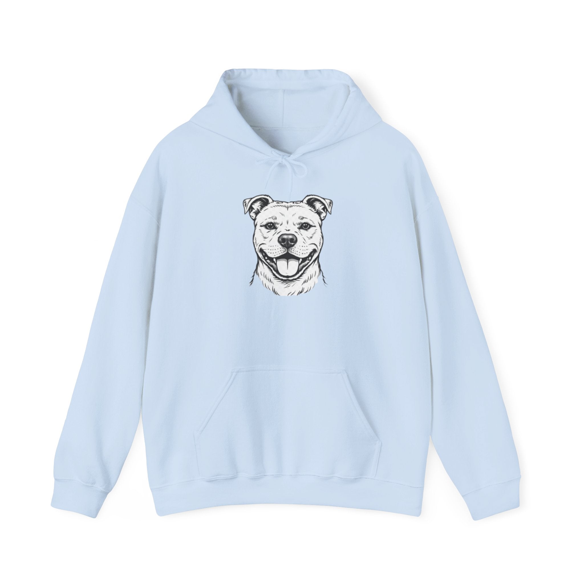 Pit Bull Portrait Hoodie — Minimalist Dog Face Pullover