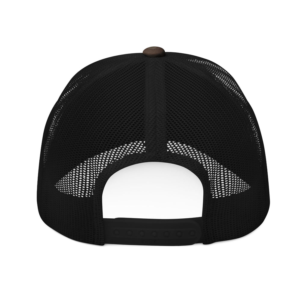Camo Trucker Hat — Embroidered Skull Patch, Outdoor Hunting & Casual Cap