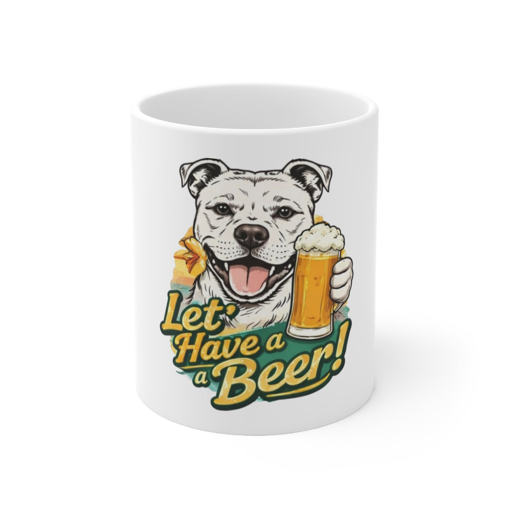 Beer Dog Ceramic Mug — "Let's Have a Beer!" 11oz & 15oz