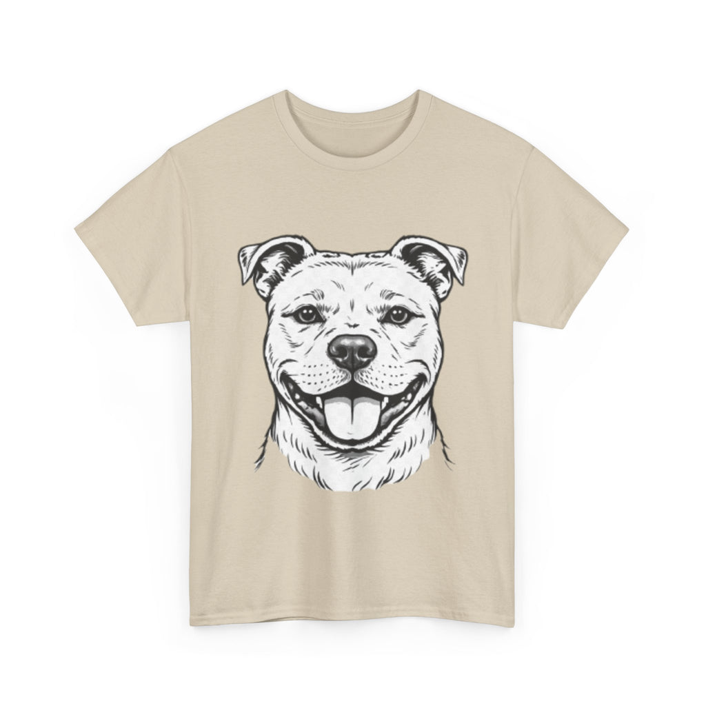 Pit Bull Smile T-Shirt — Happy Dog Portrait Tee for Dog Lovers
