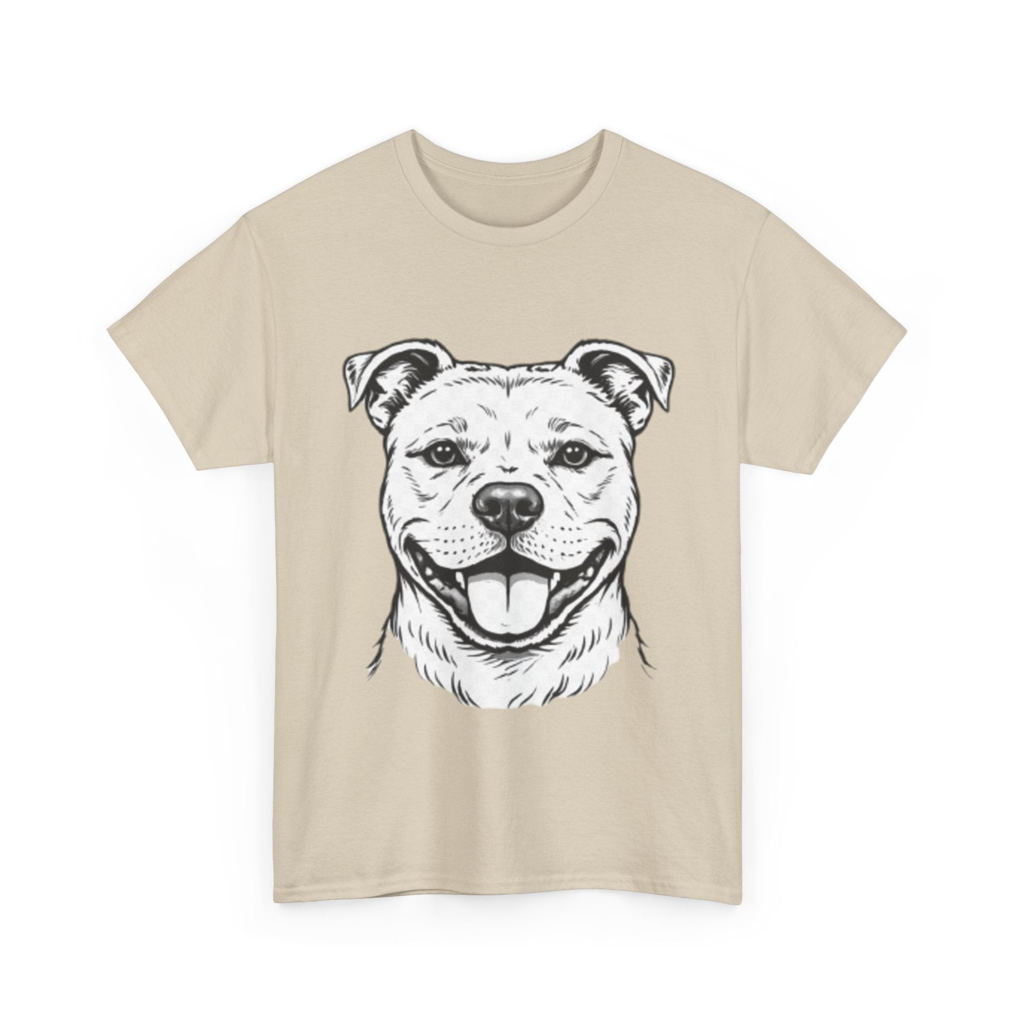 Pit Bull Smile T-Shirt — Happy Dog Portrait Tee for Dog Lovers