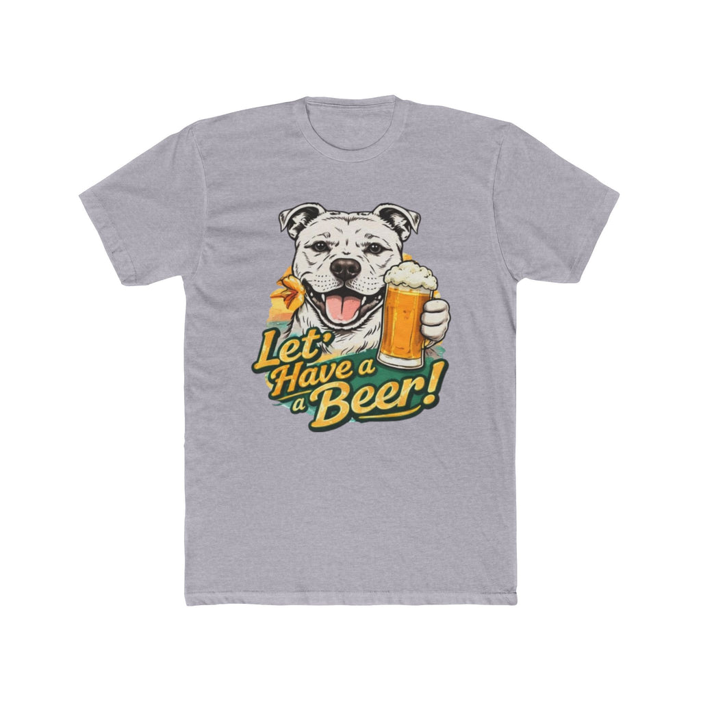 Beer Dog T-Shirt — "Let’s Have a Beer!" Cute Pitbull Beer Tee for Dog Lovers & Brewers