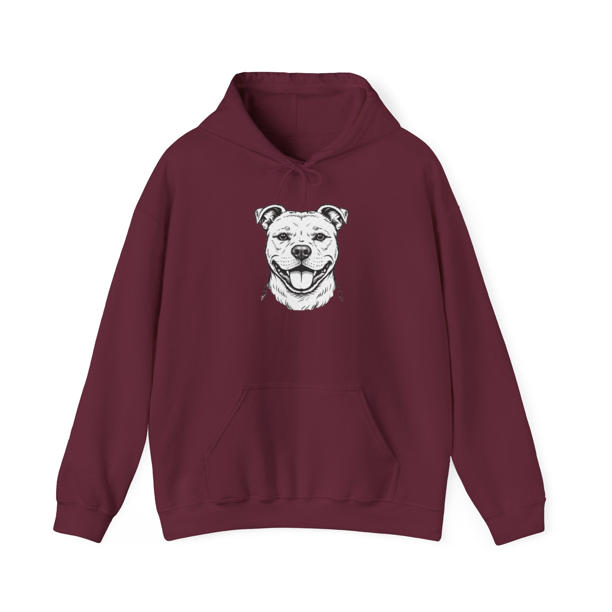 Pit Bull Portrait Hoodie — Minimalist Dog Face Pullover