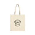 Golden Retriever Sketch Tote Bag — Cotton Canvas Dog Lover Grocery/Beach Bag