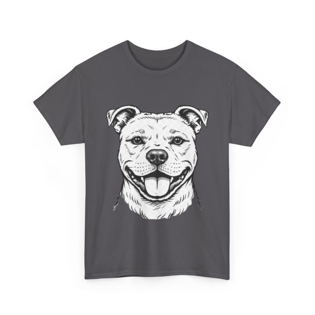 Pit Bull Smile T-Shirt — Happy Dog Portrait Tee for Dog Lovers