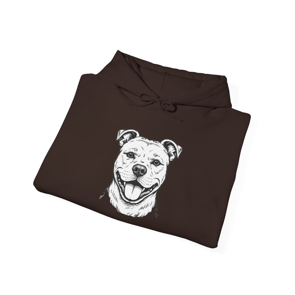 Pit Bull Portrait Hoodie — Minimalist Dog Face Pullover