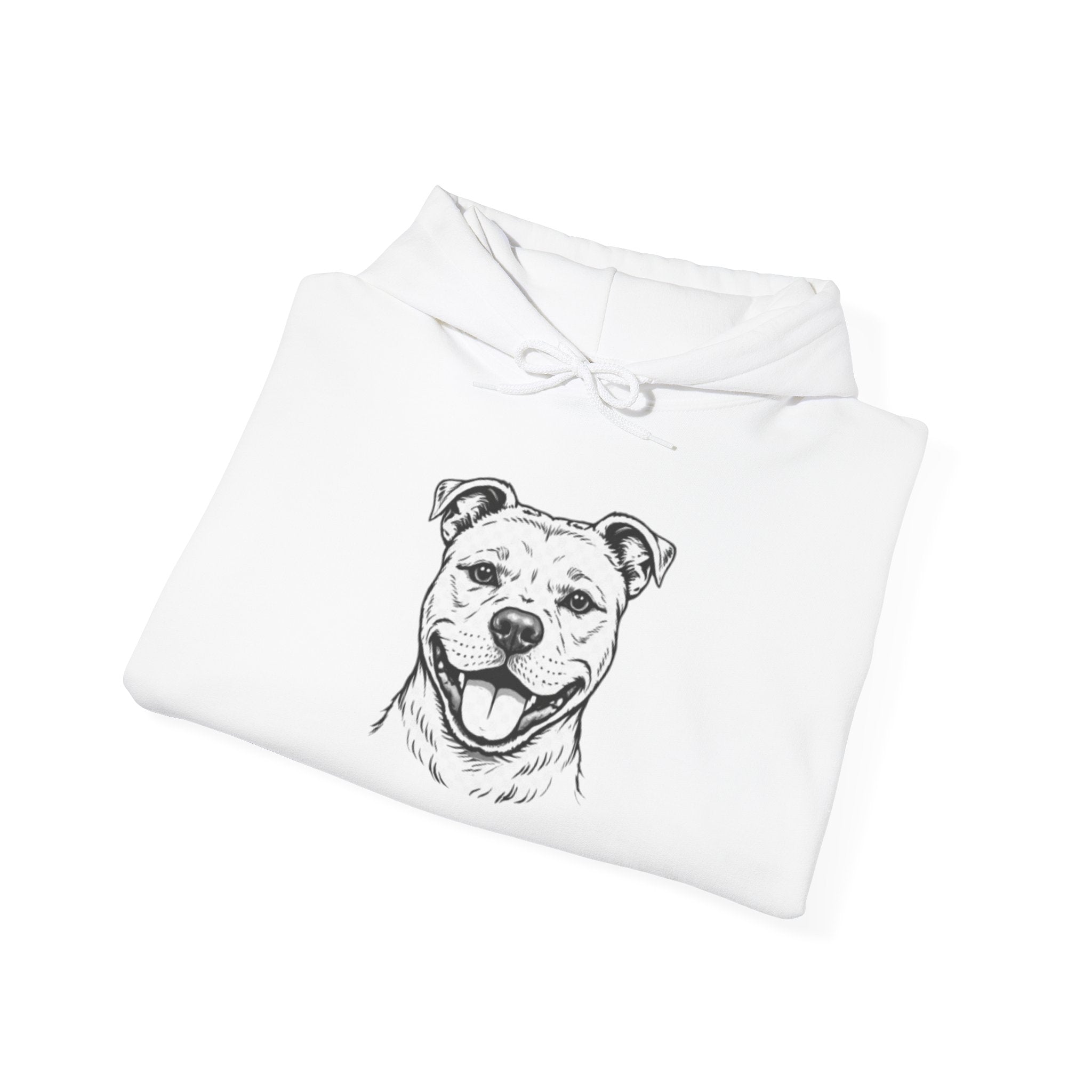 Pit Bull Portrait Hoodie — Minimalist Dog Face Pullover