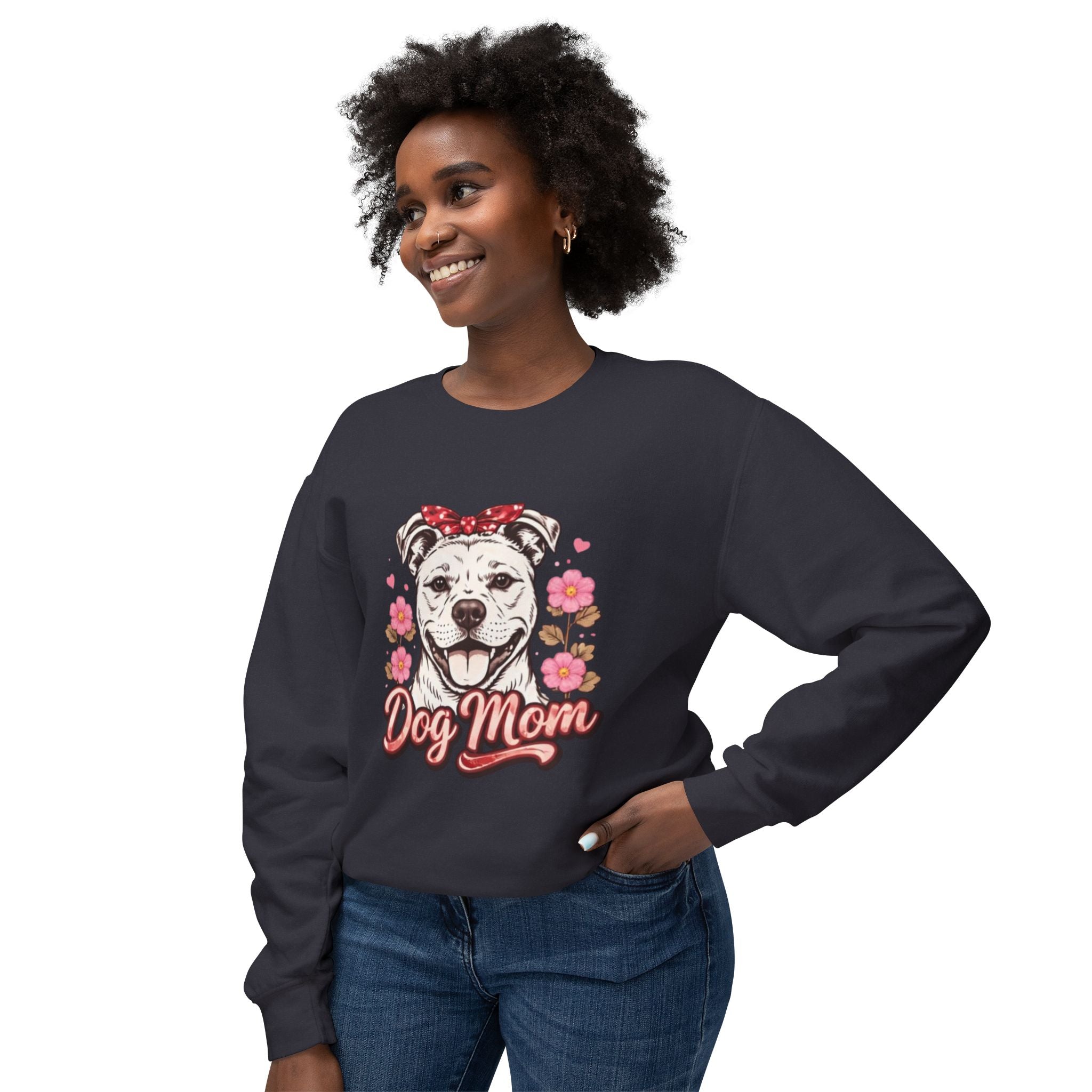 Dog Mom Sweatshirt — Floral Pup Graphic Crewneck
