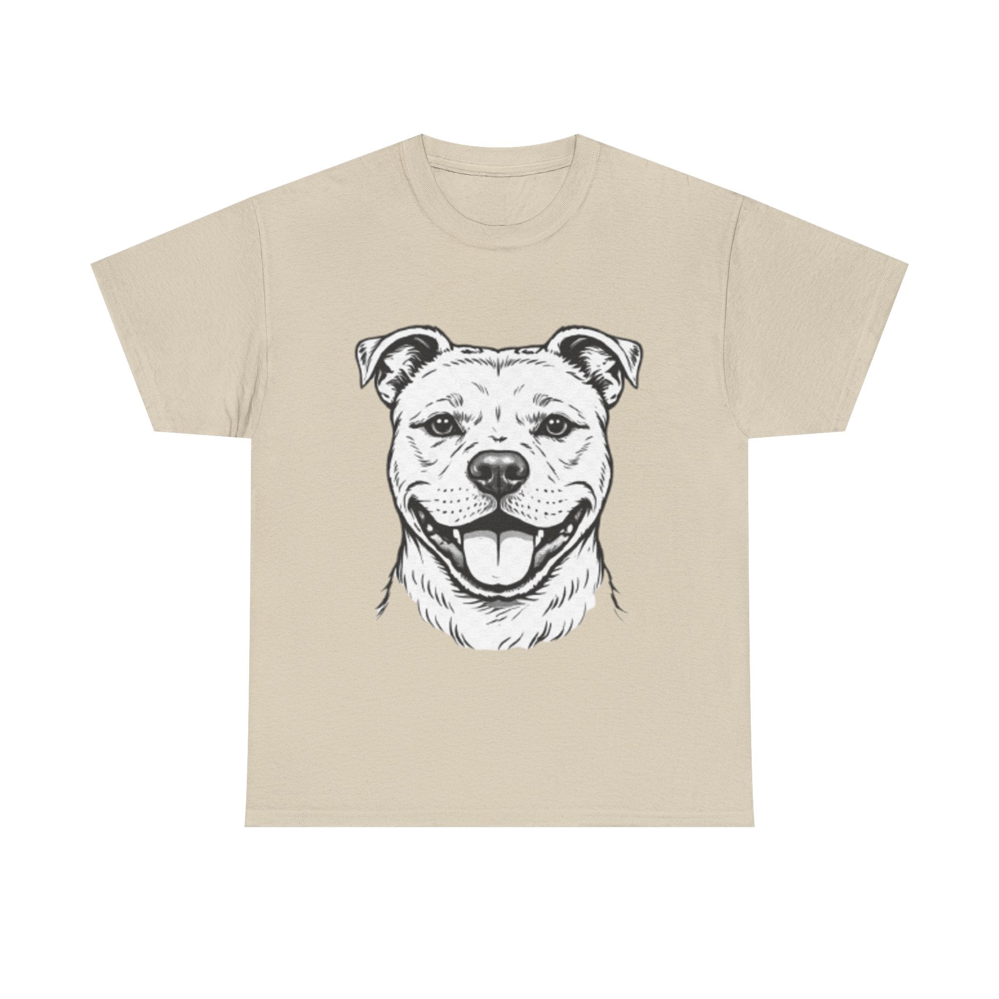 Pit Bull Smile T-Shirt — Happy Dog Portrait Tee for Dog Lovers