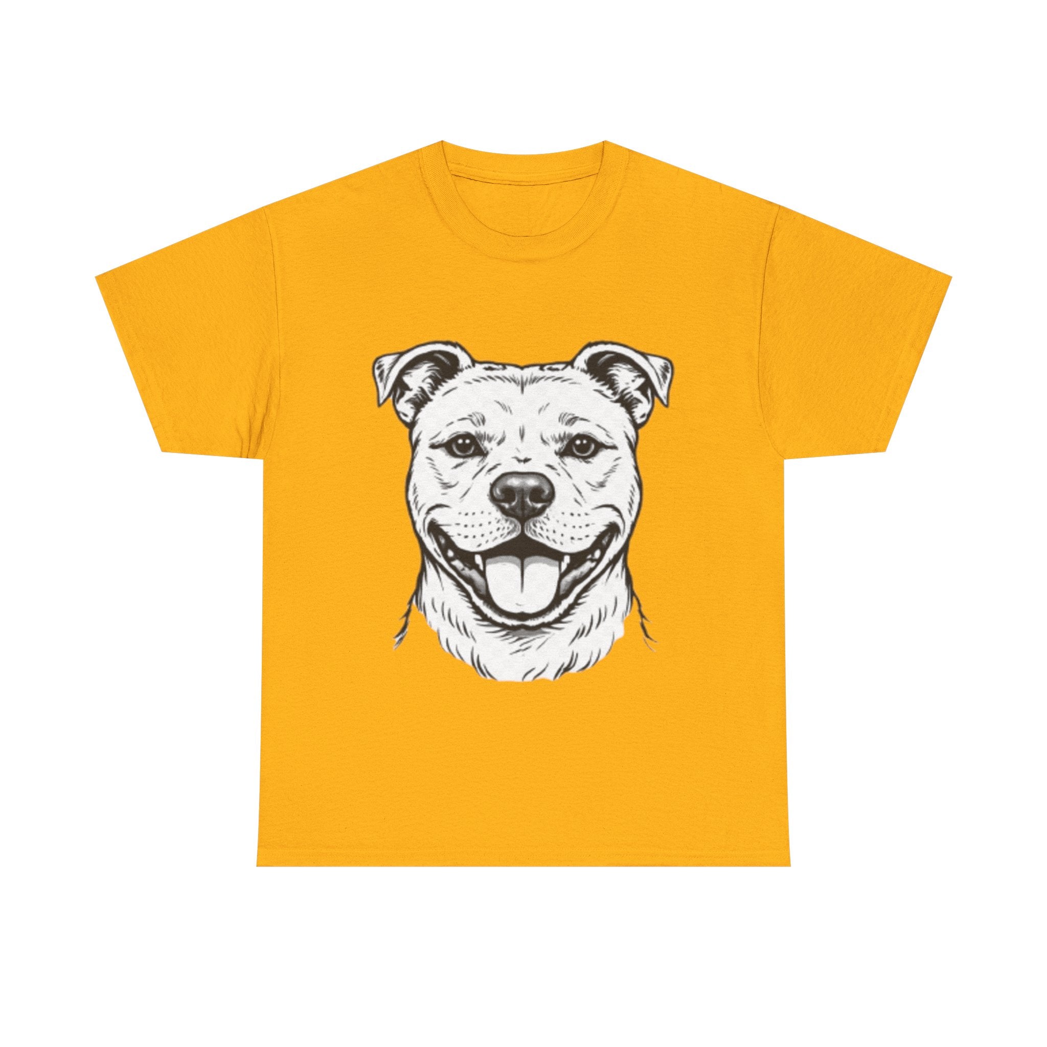 Pit Bull Smile T-Shirt — Happy Dog Portrait Tee for Dog Lovers
