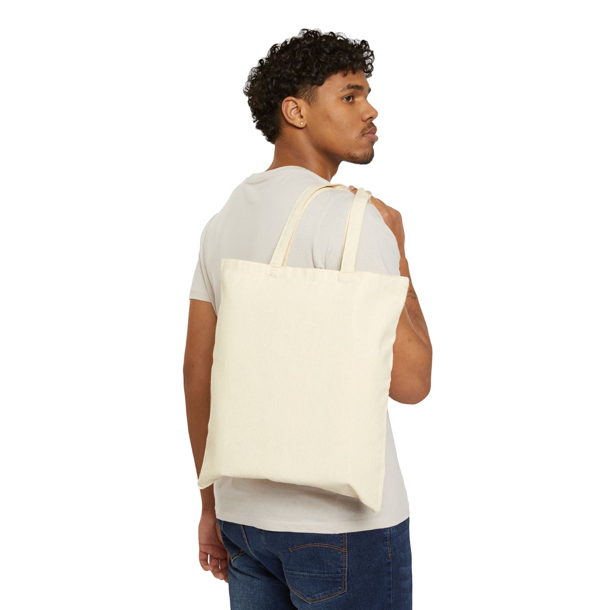 Tote Bag — Smiling Border Collie Illustration Cotton Canvas Tote