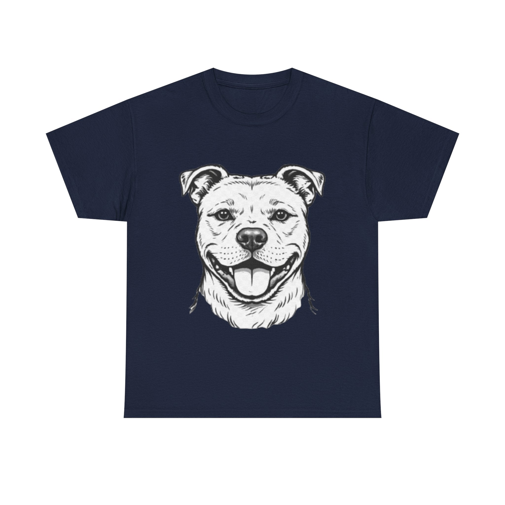 Pit Bull Smile T-Shirt — Happy Dog Portrait Tee for Dog Lovers