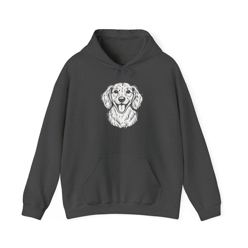 Golden Retriever Hoodie — Hand-Drawn Dog Portrait Sweatshirt