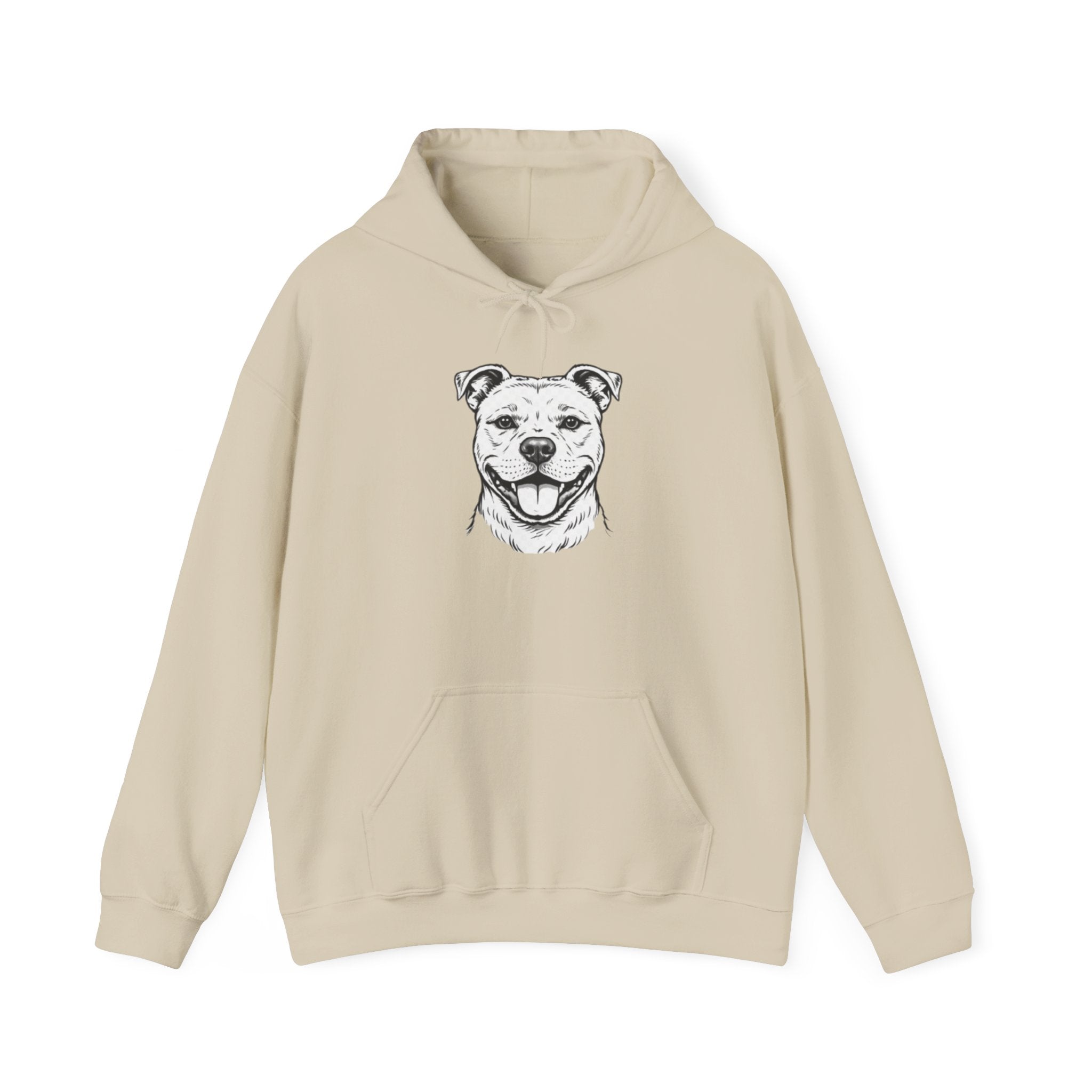 Pit Bull Portrait Hoodie — Minimalist Dog Face Pullover