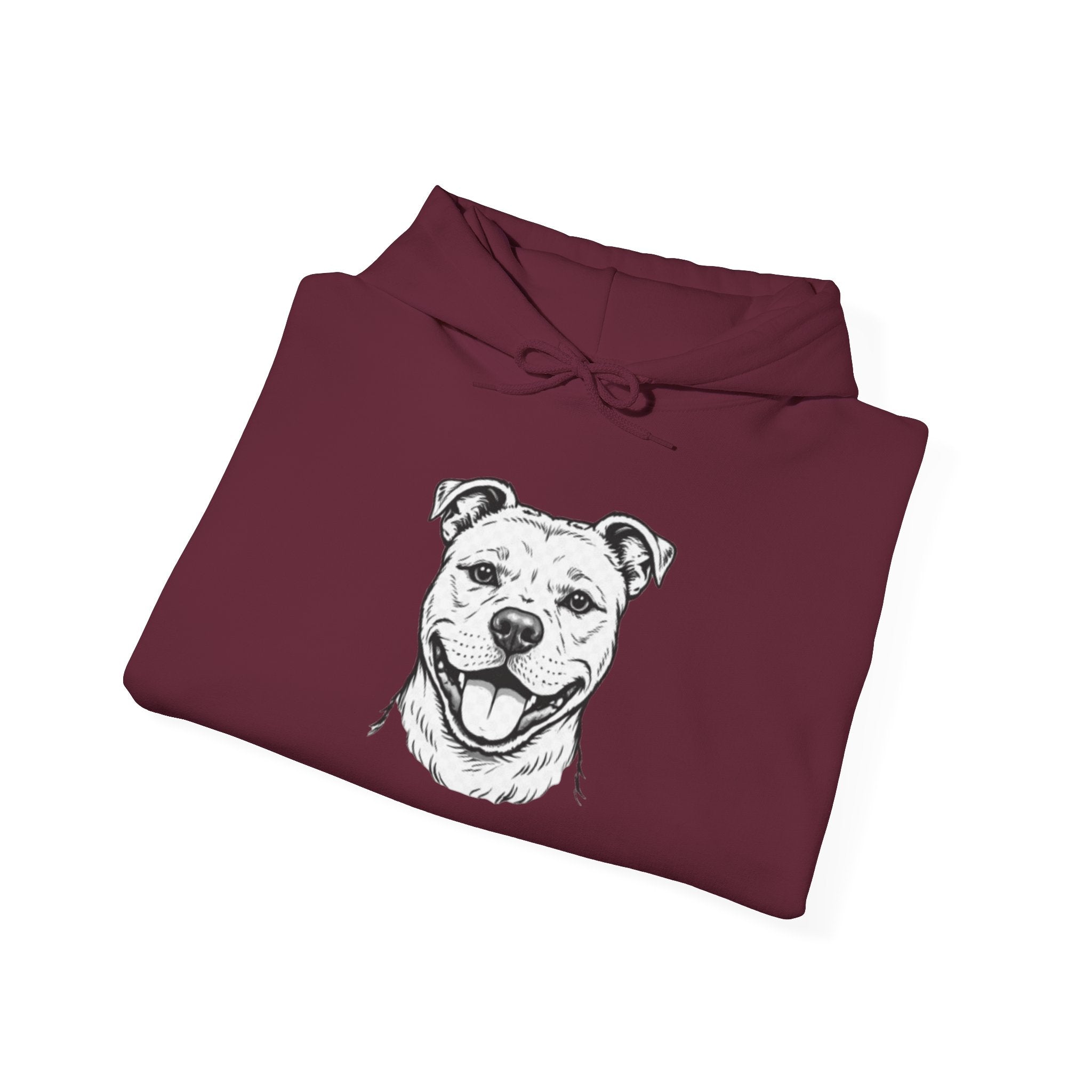Pit Bull Portrait Hoodie — Minimalist Dog Face Pullover