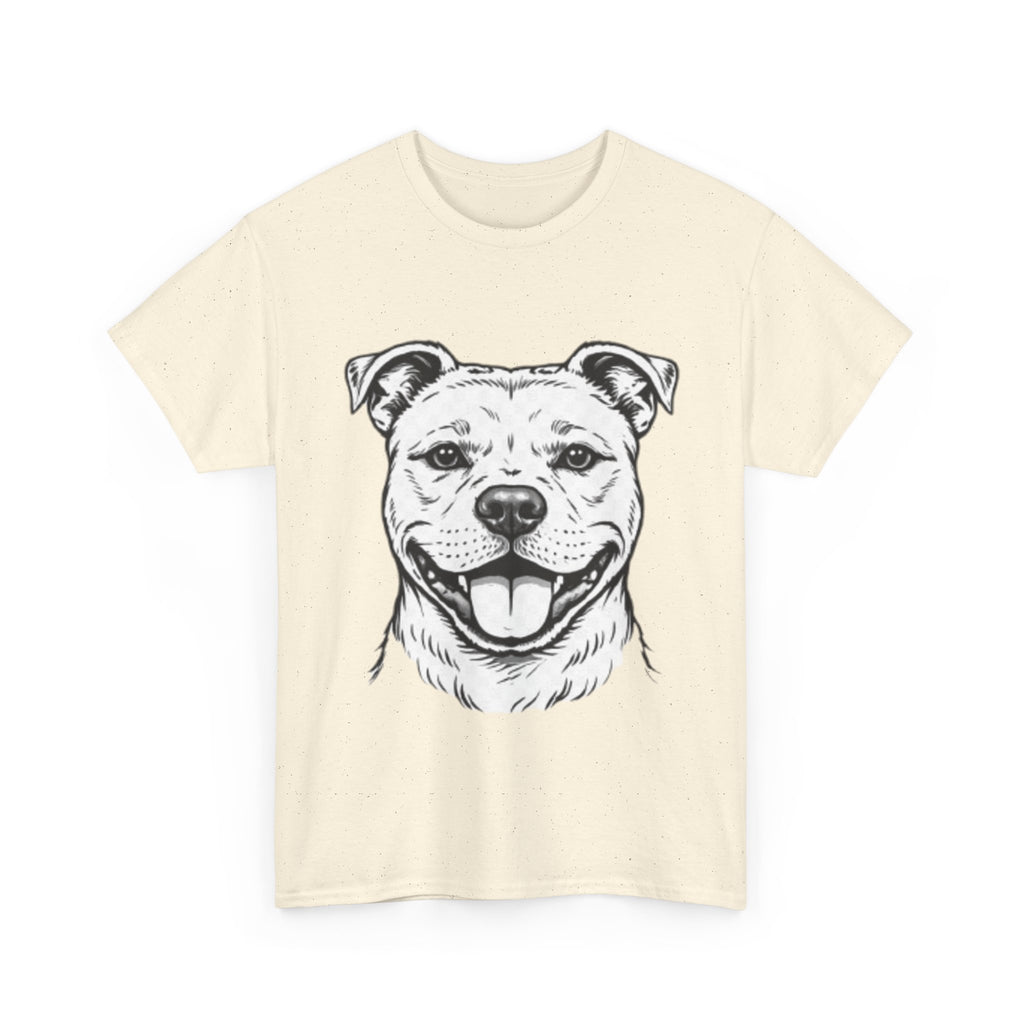 Pit Bull Smile T-Shirt — Happy Dog Portrait Tee for Dog Lovers