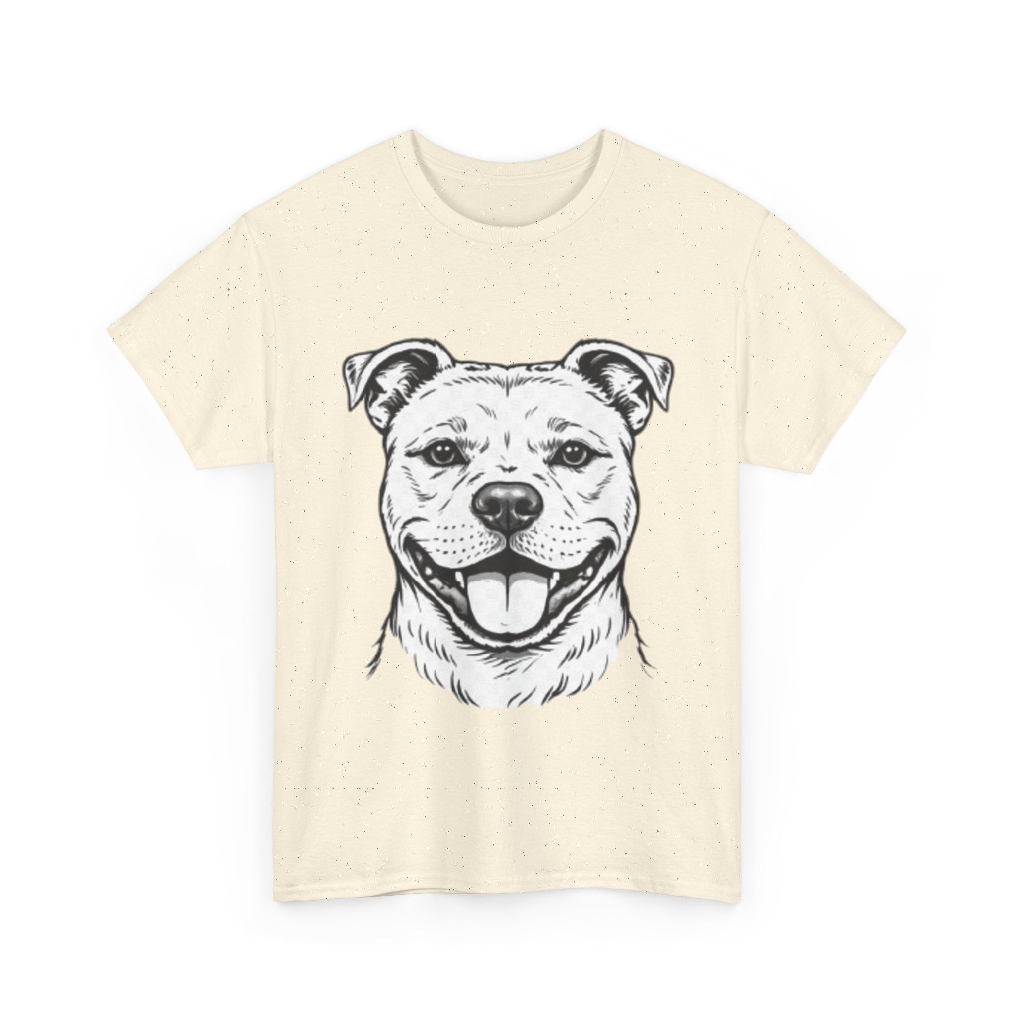 Pit Bull Smile T-Shirt — Happy Dog Portrait Tee for Dog Lovers