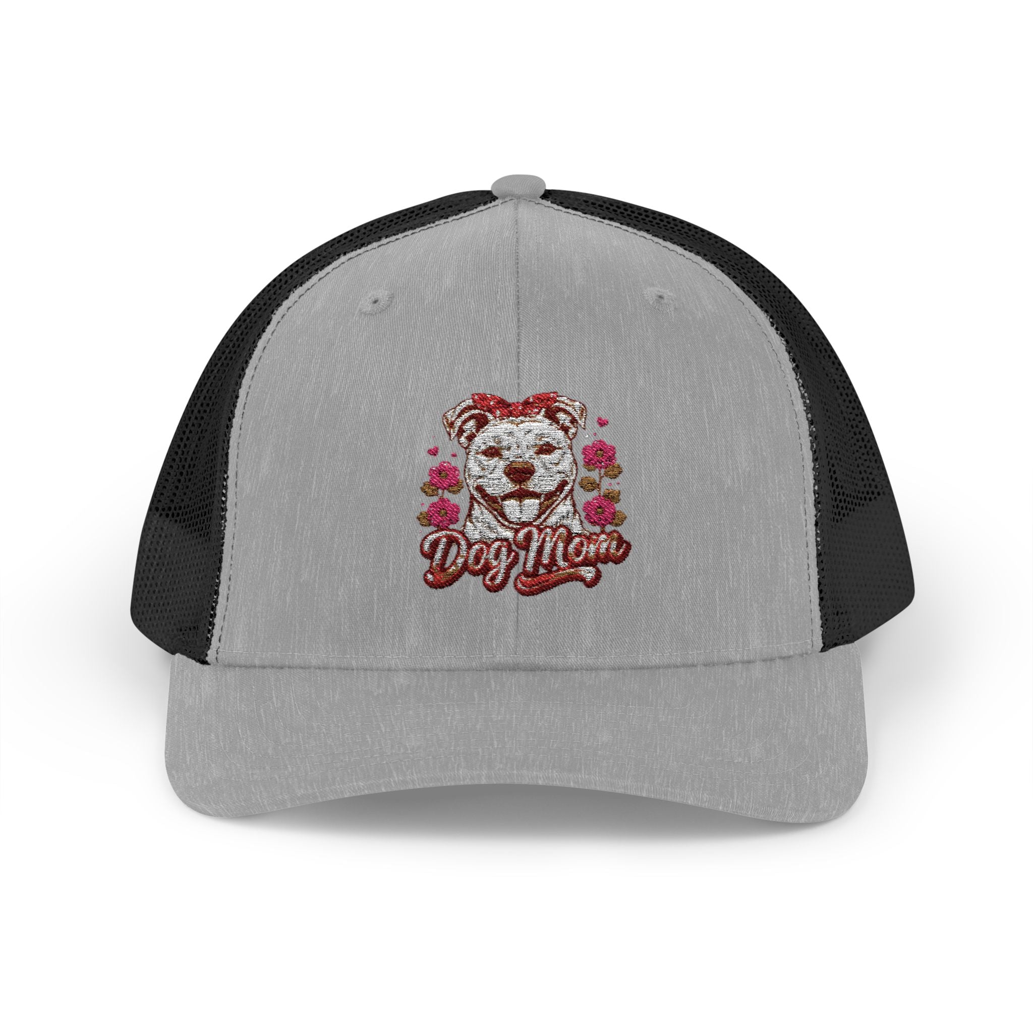 Trucker Cap — Floral Teddy 'Dog Mom' Embroidered Snapback