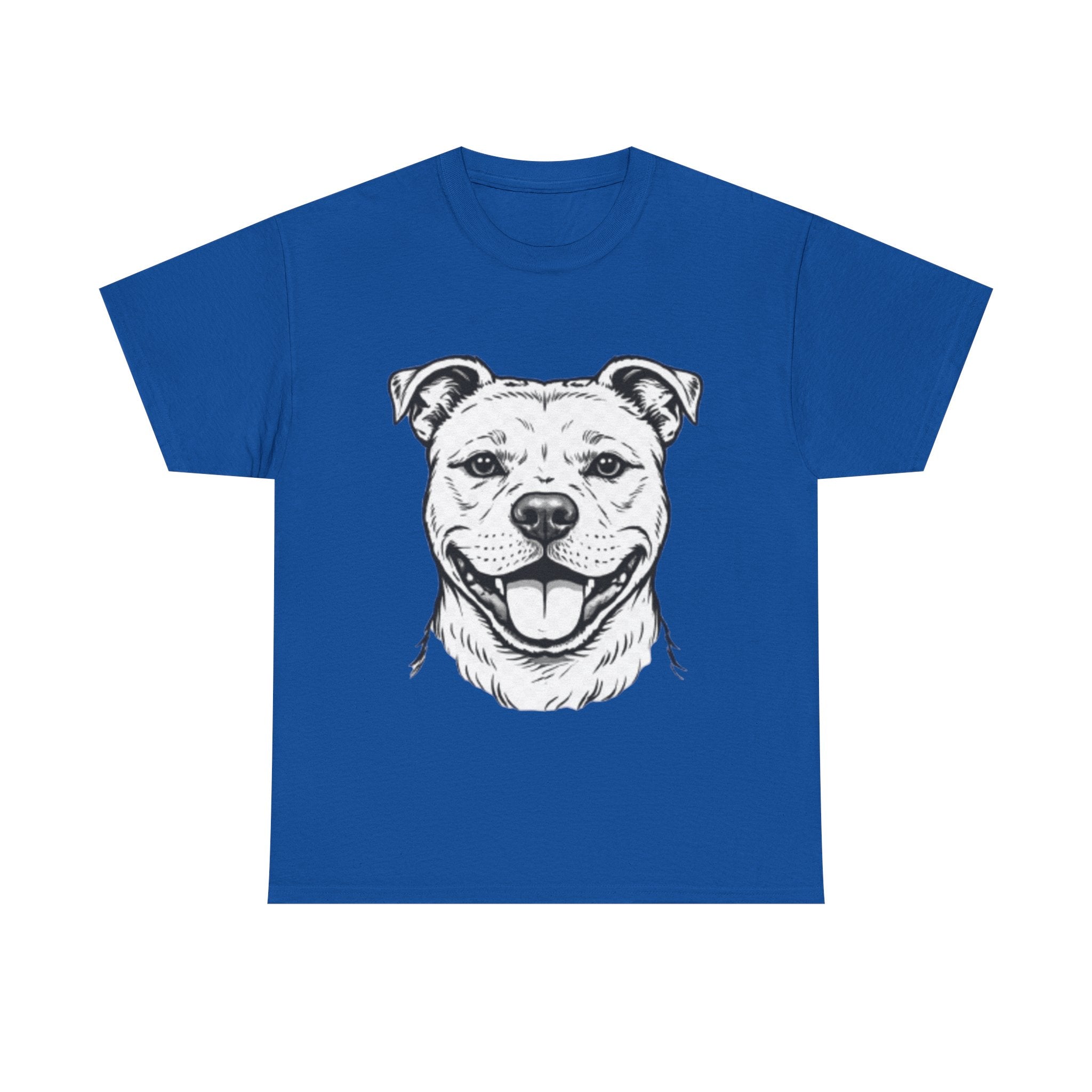 Pit Bull Smile T-Shirt — Happy Dog Portrait Tee for Dog Lovers