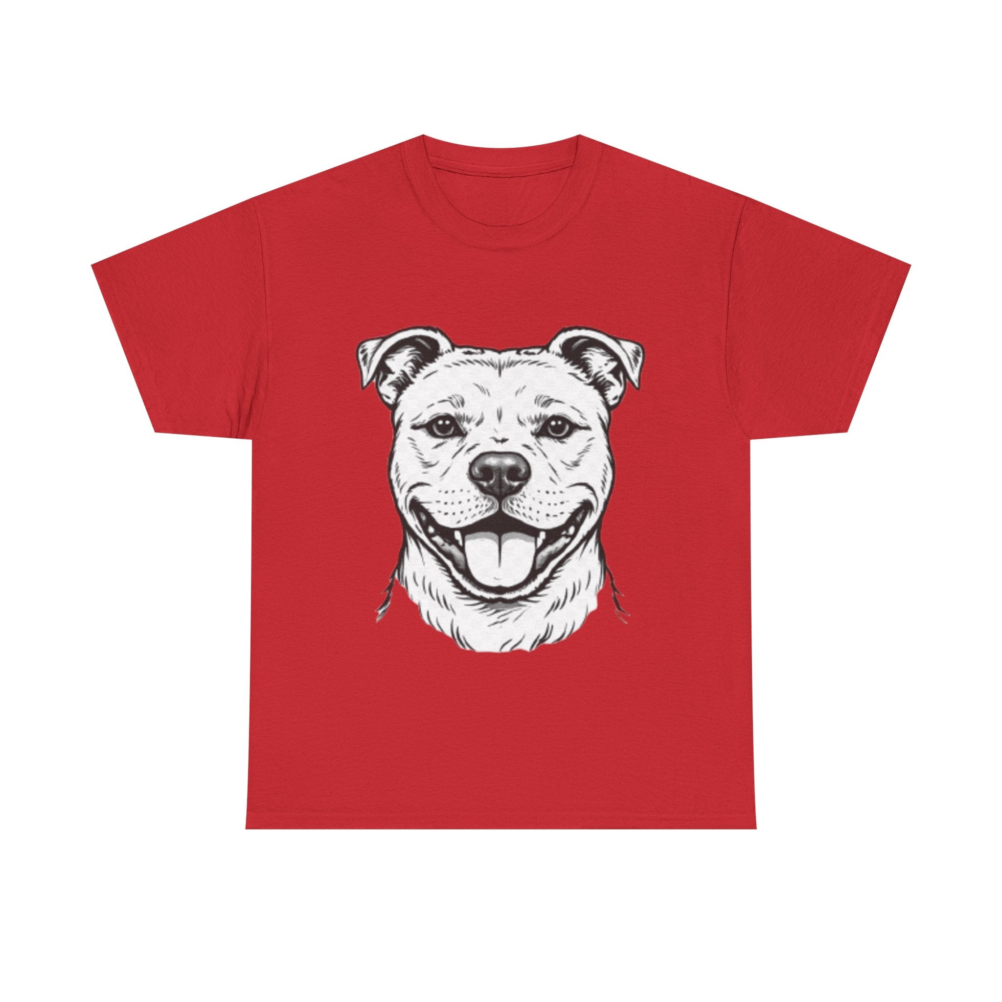 Pit Bull Smile T-Shirt — Happy Dog Portrait Tee for Dog Lovers