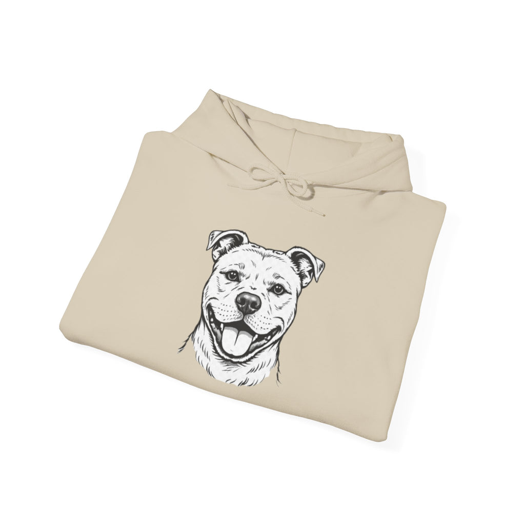 Pit Bull Portrait Hoodie — Minimalist Dog Face Pullover