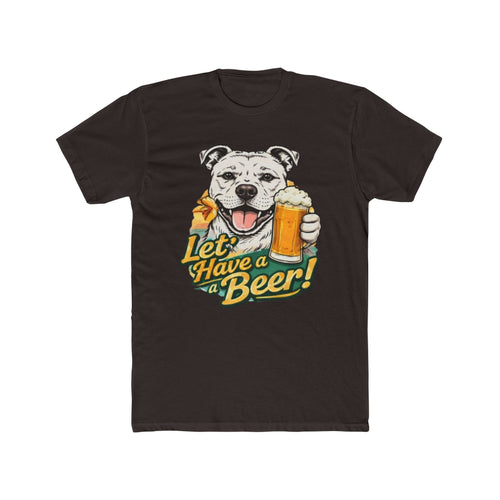 Beer Dog T-Shirt — "Let’s Have a Beer!" Cute Pitbull Beer Tee for Dog Lovers & Brewers