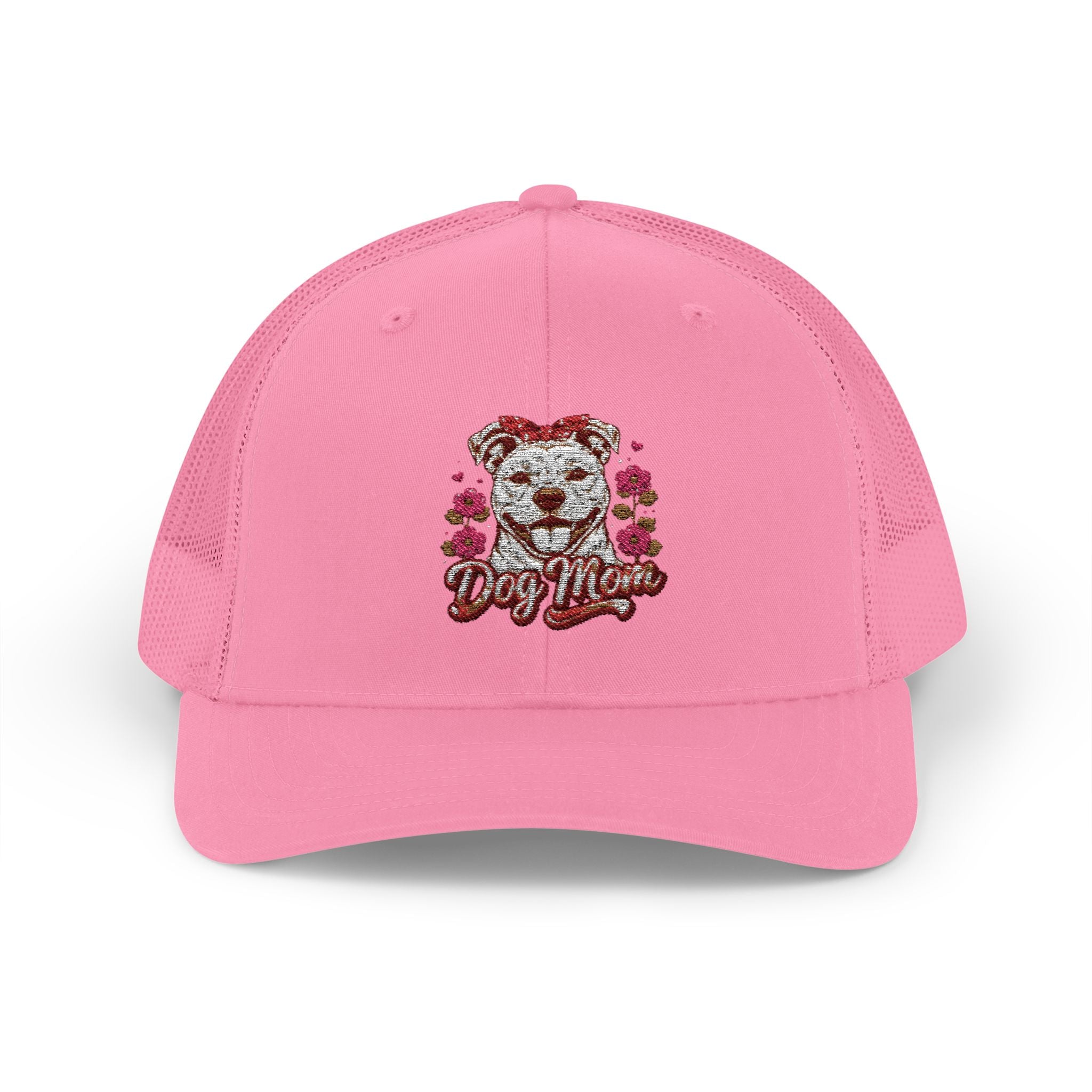 Trucker Cap — Floral Teddy 'Dog Mom' Embroidered Snapback
