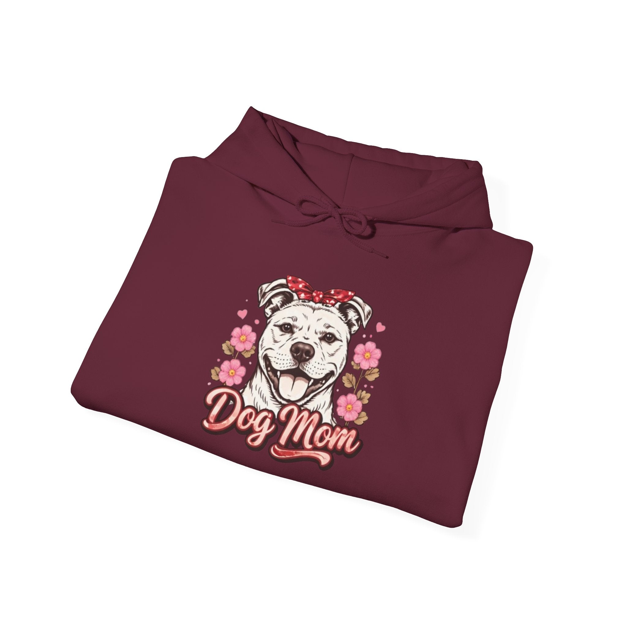 Dog Mom Hoodie – Floral Pitbull Design