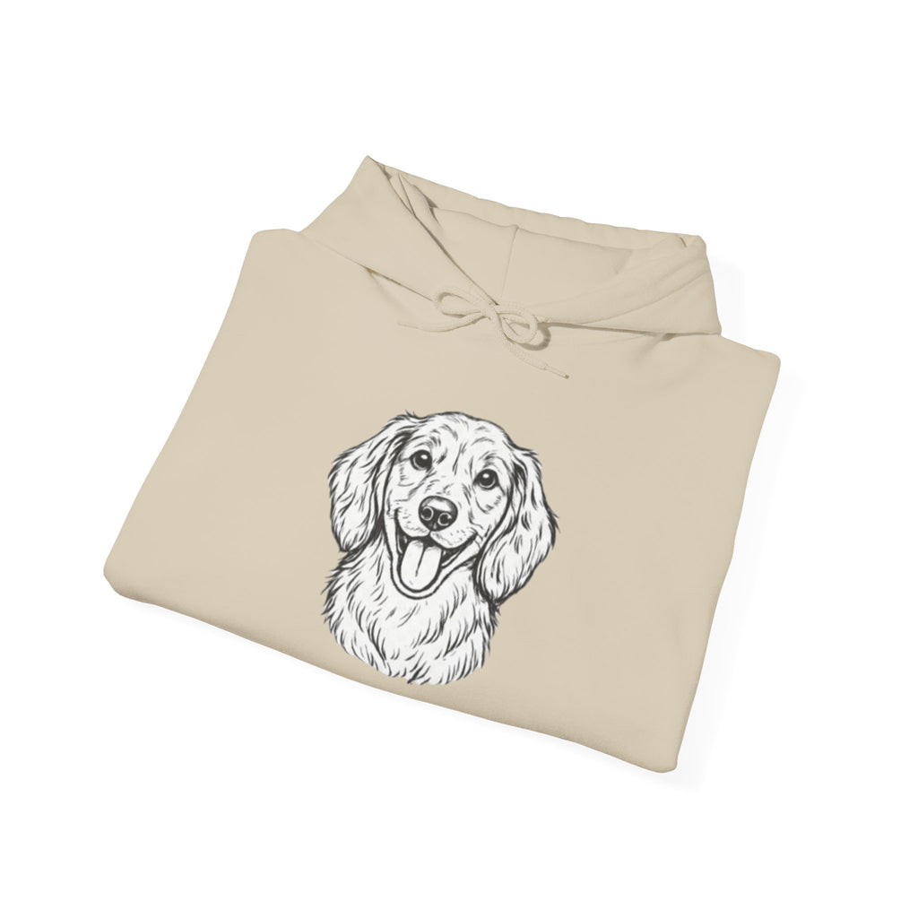 Golden Retriever Hoodie — Hand-Drawn Dog Portrait Sweatshirt