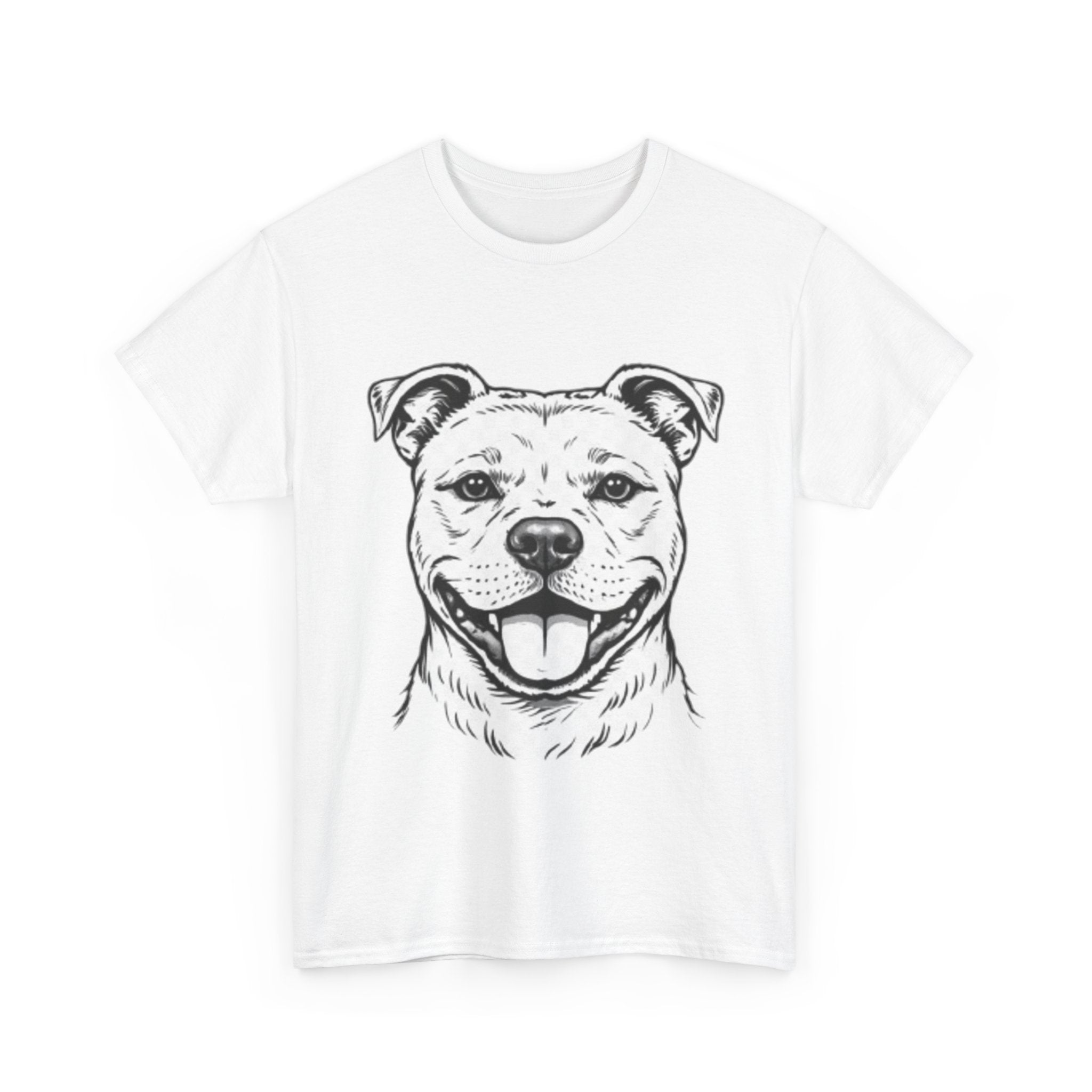Pit Bull Smile T-Shirt — Happy Dog Portrait Tee for Dog Lovers