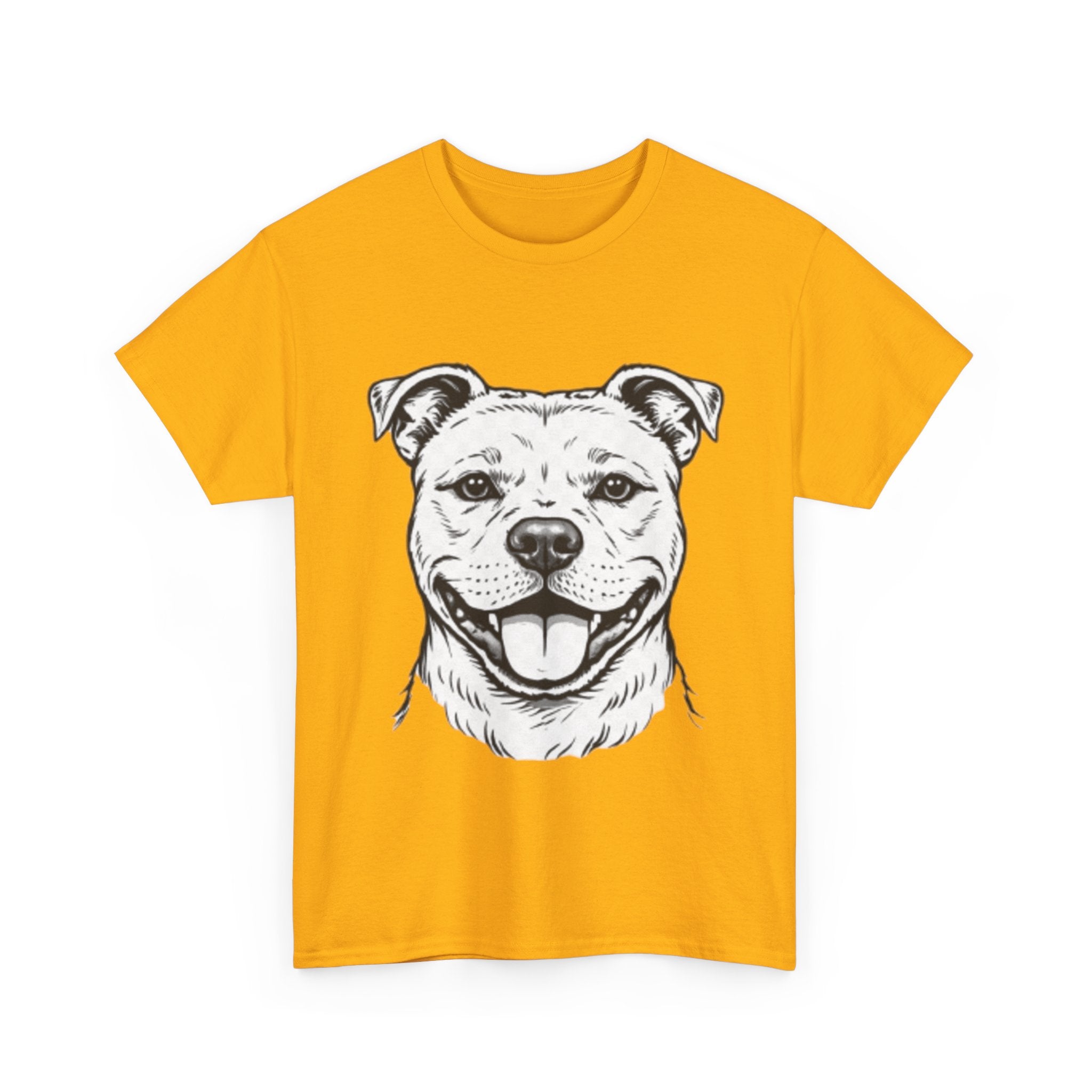 Pit Bull Smile T-Shirt — Happy Dog Portrait Tee for Dog Lovers