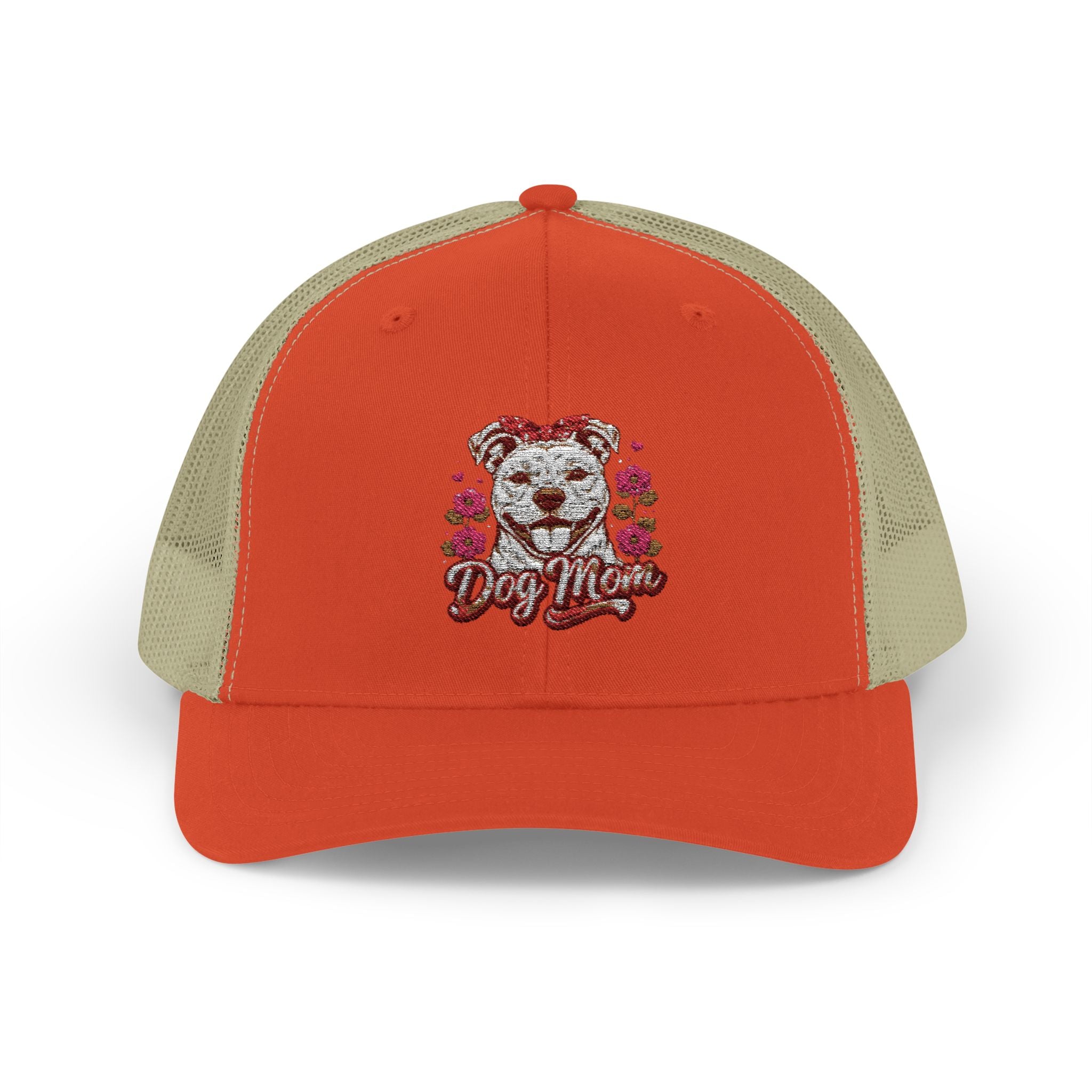 Trucker Cap — Floral Teddy 'Dog Mom' Embroidered Snapback
