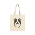 Tote Bag — Smiling Border Collie Illustration Cotton Canvas Tote