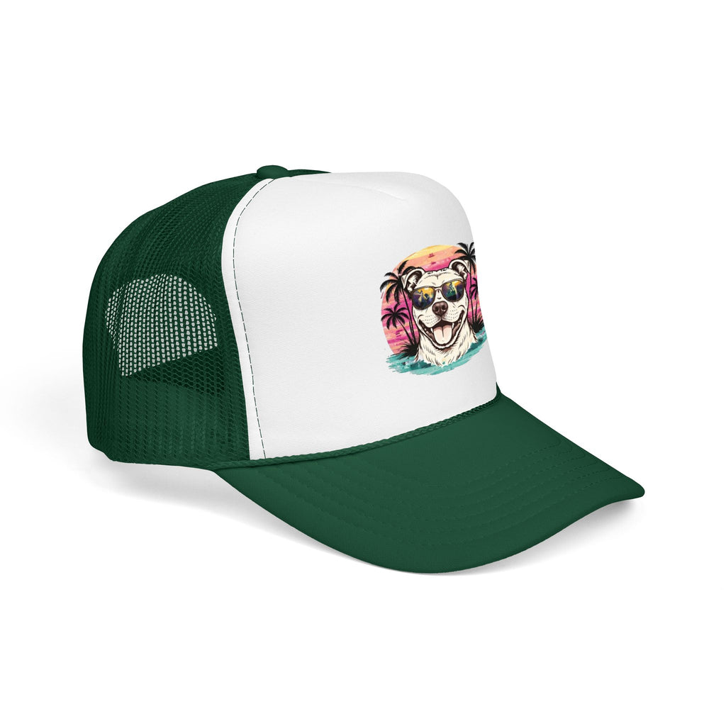 Trucker Hat - Retro Surf Dog with Sunglasses (Beach Vibes)