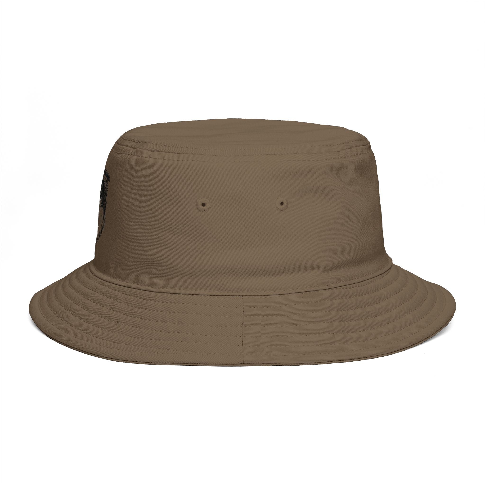 Brown Bucket Hat with Border Collie Portrait – Dog Lover Sun Hat