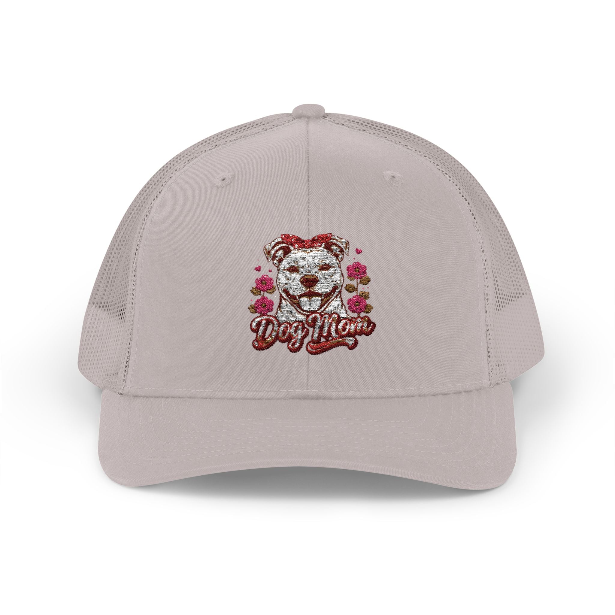 Trucker Cap — Floral Teddy 'Dog Mom' Embroidered Snapback