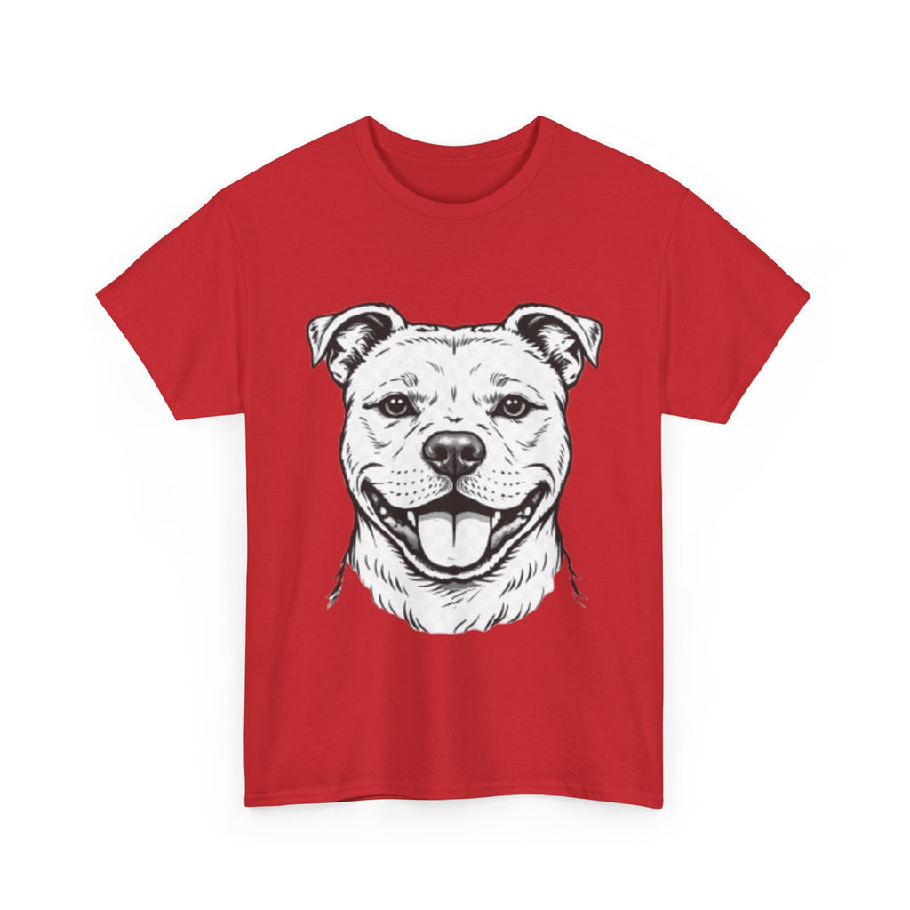 Pit Bull Smile T-Shirt — Happy Dog Portrait Tee for Dog Lovers